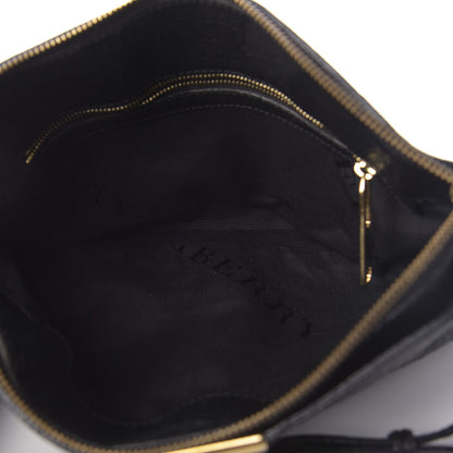 Burberry Signature Grain Calfskin Check Embossed Small Chichester Crossbody Clutch Bag Black 5 of 10