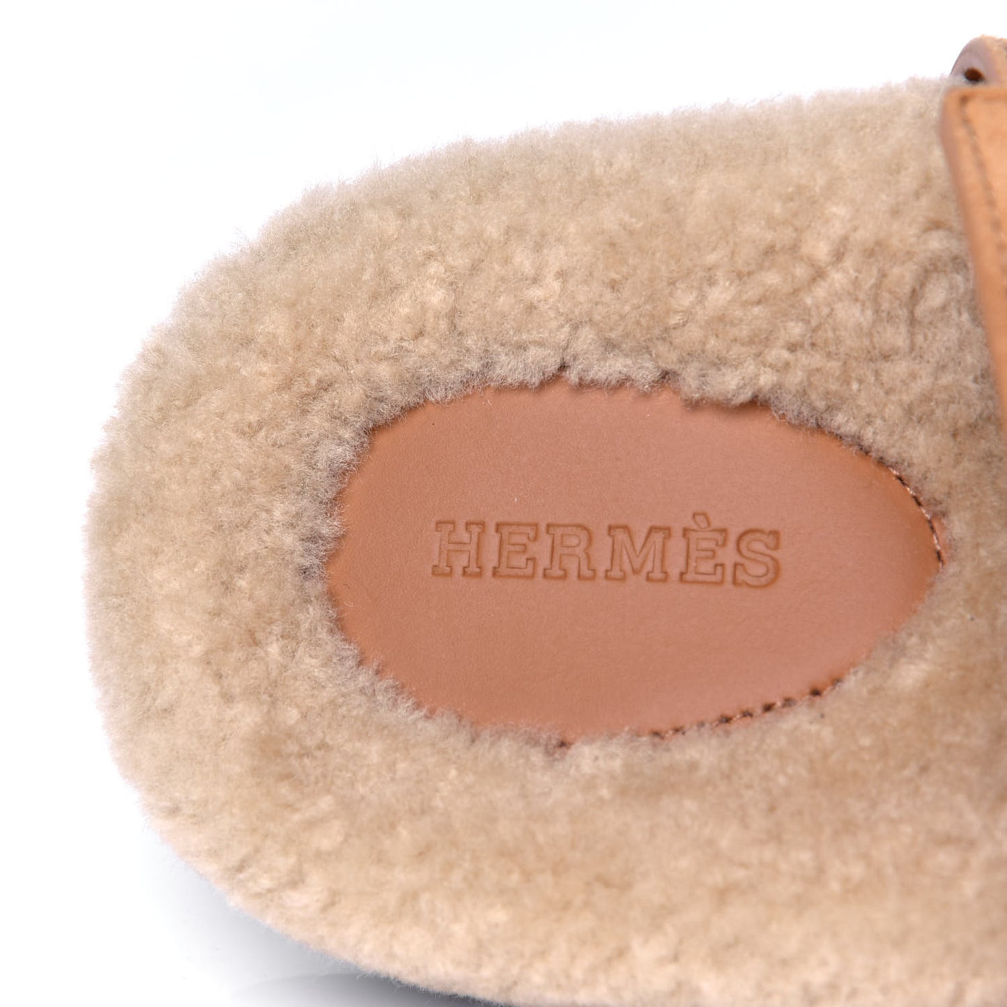Suede Goatskin Woolskin Womens Chypre Sandals 37.5 Golden Beige