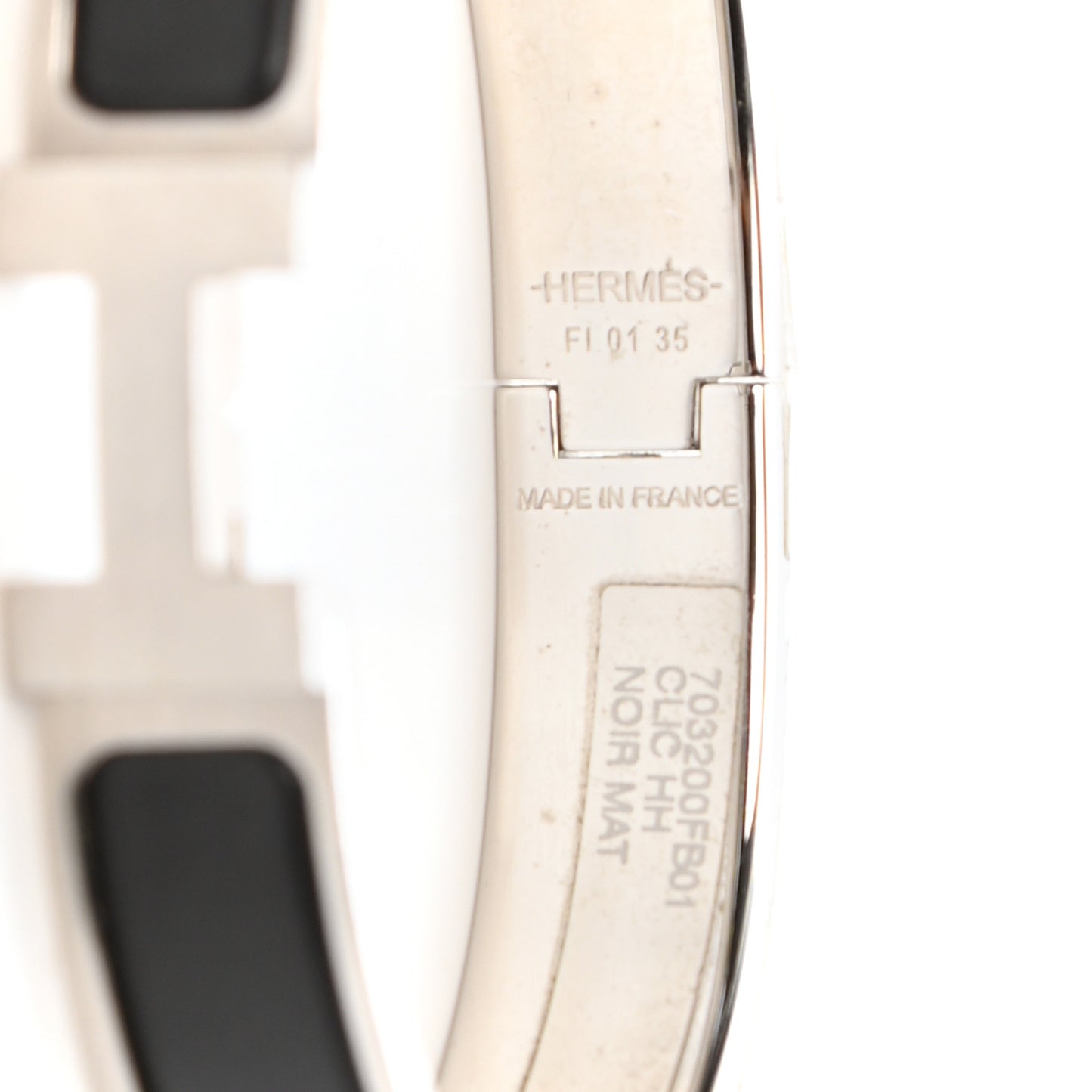 Matte Enamel Narrow Clic Clac HH Bracelet GM Black