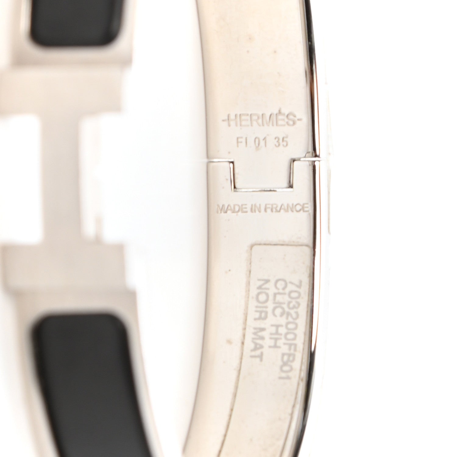 Hermes Matte Enamel Narrow Clic Clac HH Bracelet GM Black 4 of 6