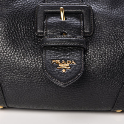 Prada Vitello Daino Buckle Tote Black 8 of 13
