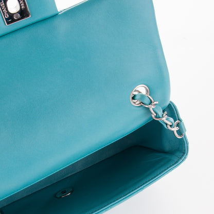 Chanel Lambskin Quilted Mini Rectangular Flap Turquoise 5 of 7