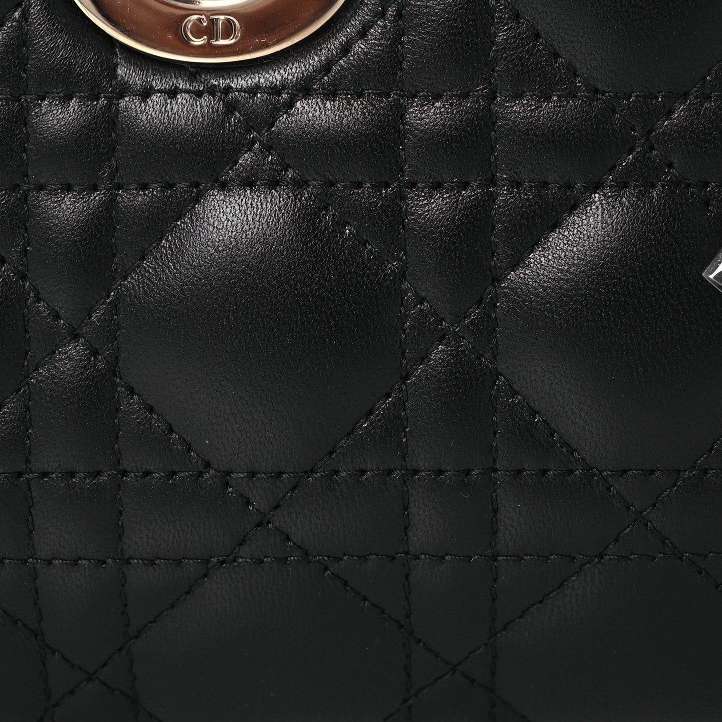 Lambskin Cannage Small Lady D-Joy Black