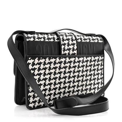 Christian Dior Lambskin Houndstooth Braided 30 Montaigne Flap Bag Black White 3 of 10
