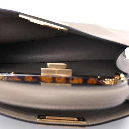 Fendi Vitello Seta Shiny Nappa Plexiglass Medium Peekaboo I SEE U Satchel Tortora 5 of 14