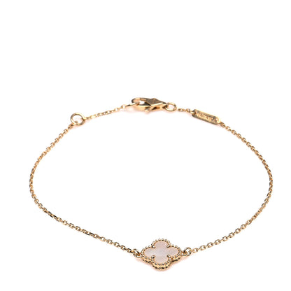 Van Cleef & Arpels 18K Yellow Gold Mother of Pearl Sweet Alhambra Bracelet 1 of 6