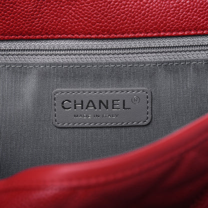 Chanel Caviar Quilted Large French Riviera Flap Red 6 of 16