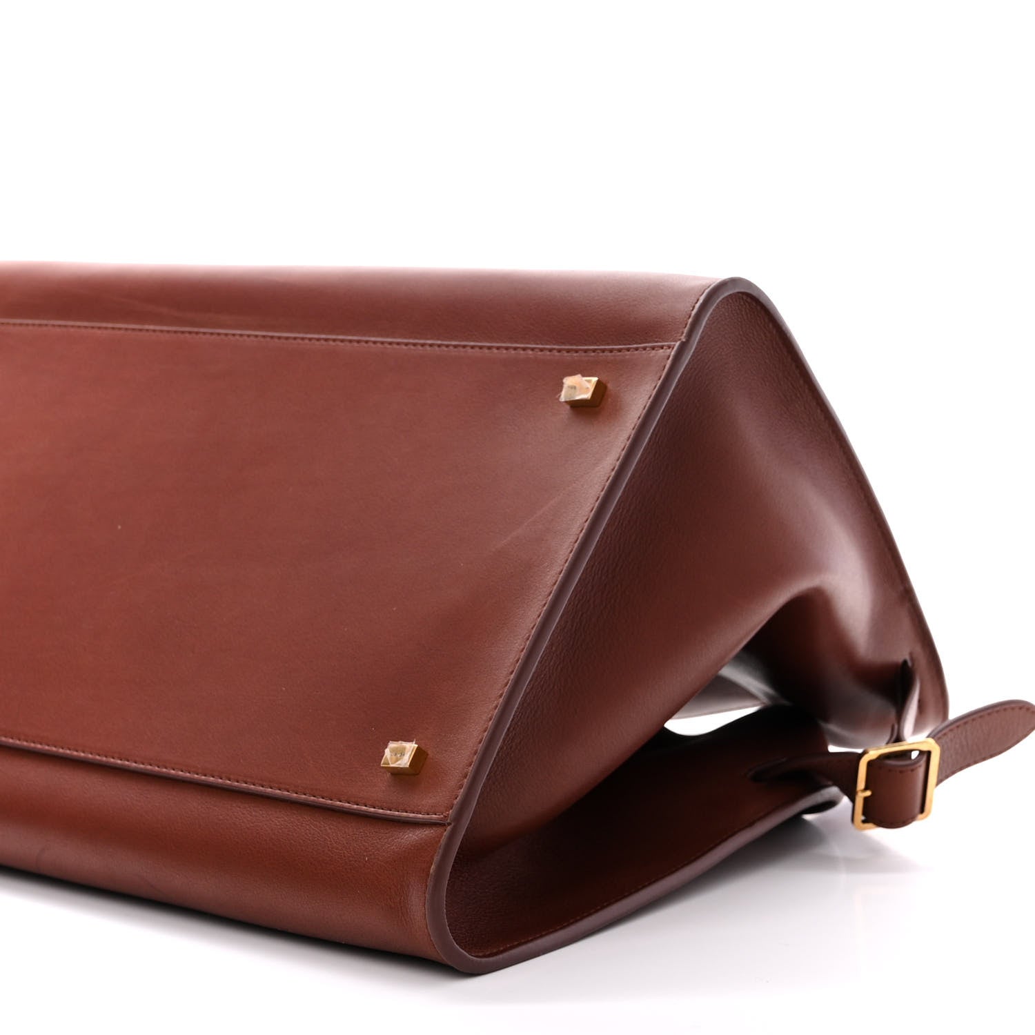 The Row Polished Saddle Calfskin Soft Margaux 15 New Burgundy 9 of 12