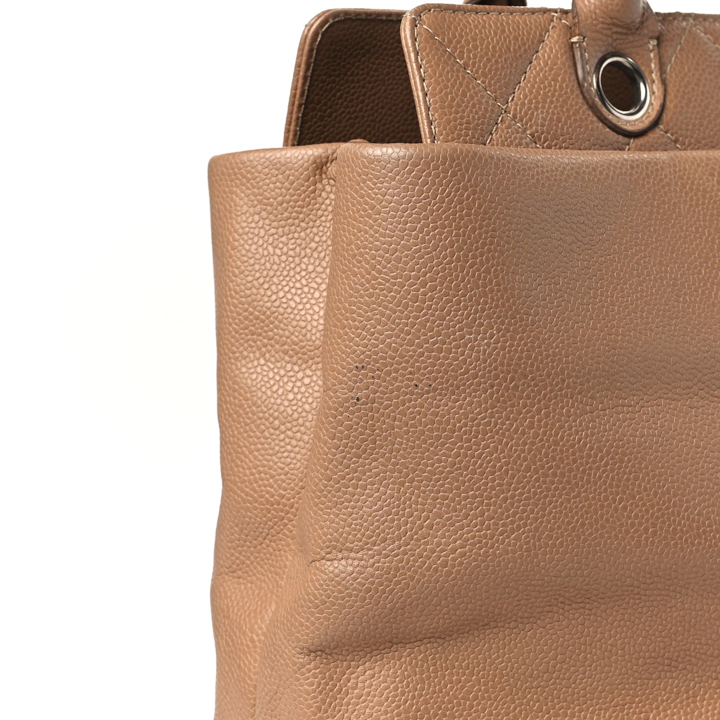 Caviar Medium Soft CC Top Handle Tote Dark Beige