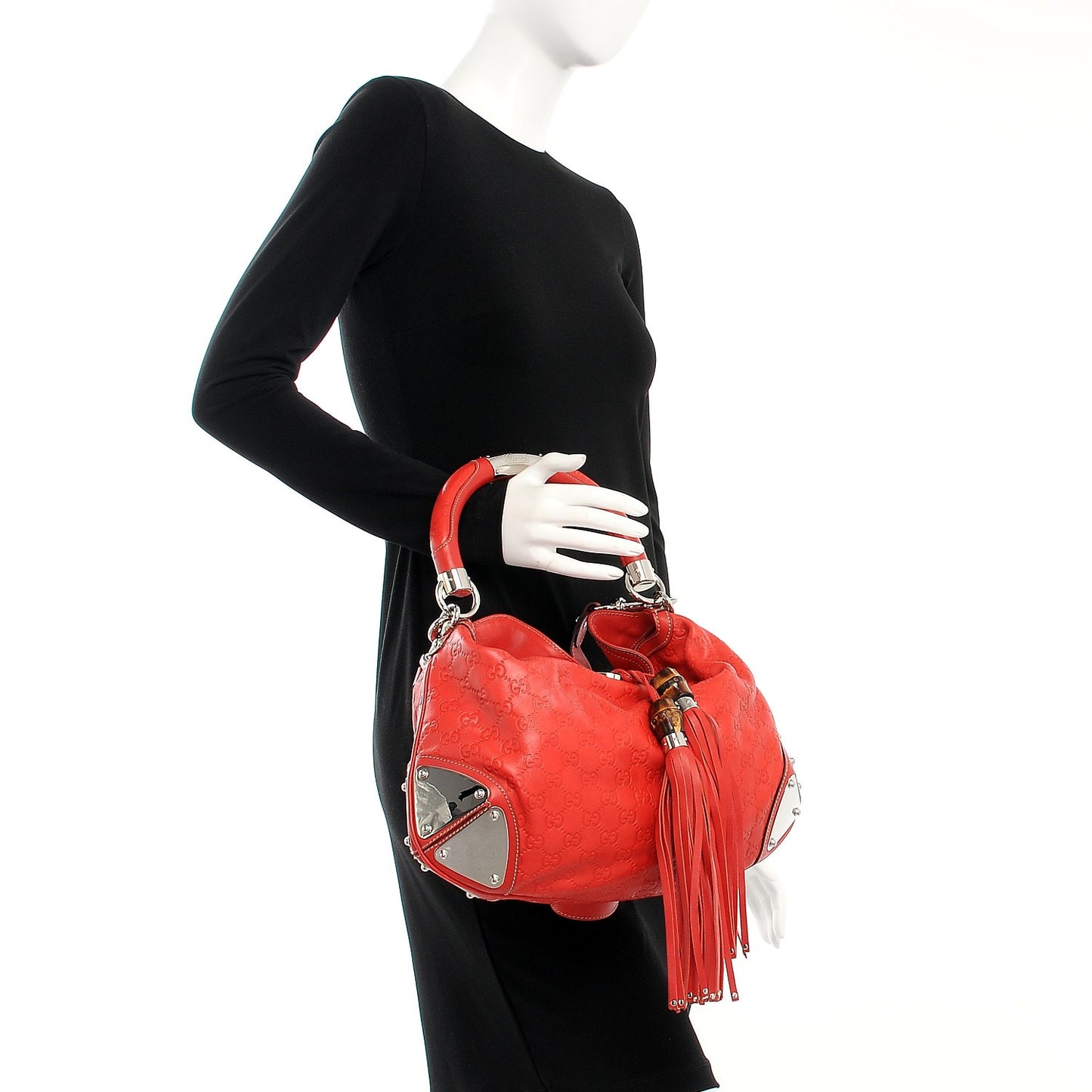 Guccissima Medium Indy Top Handle Hobo Red