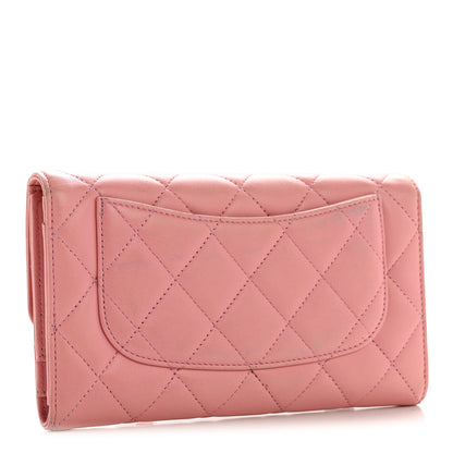 Chanel Lambskin Quilted Large Flap Wallet Pink 3 of 15