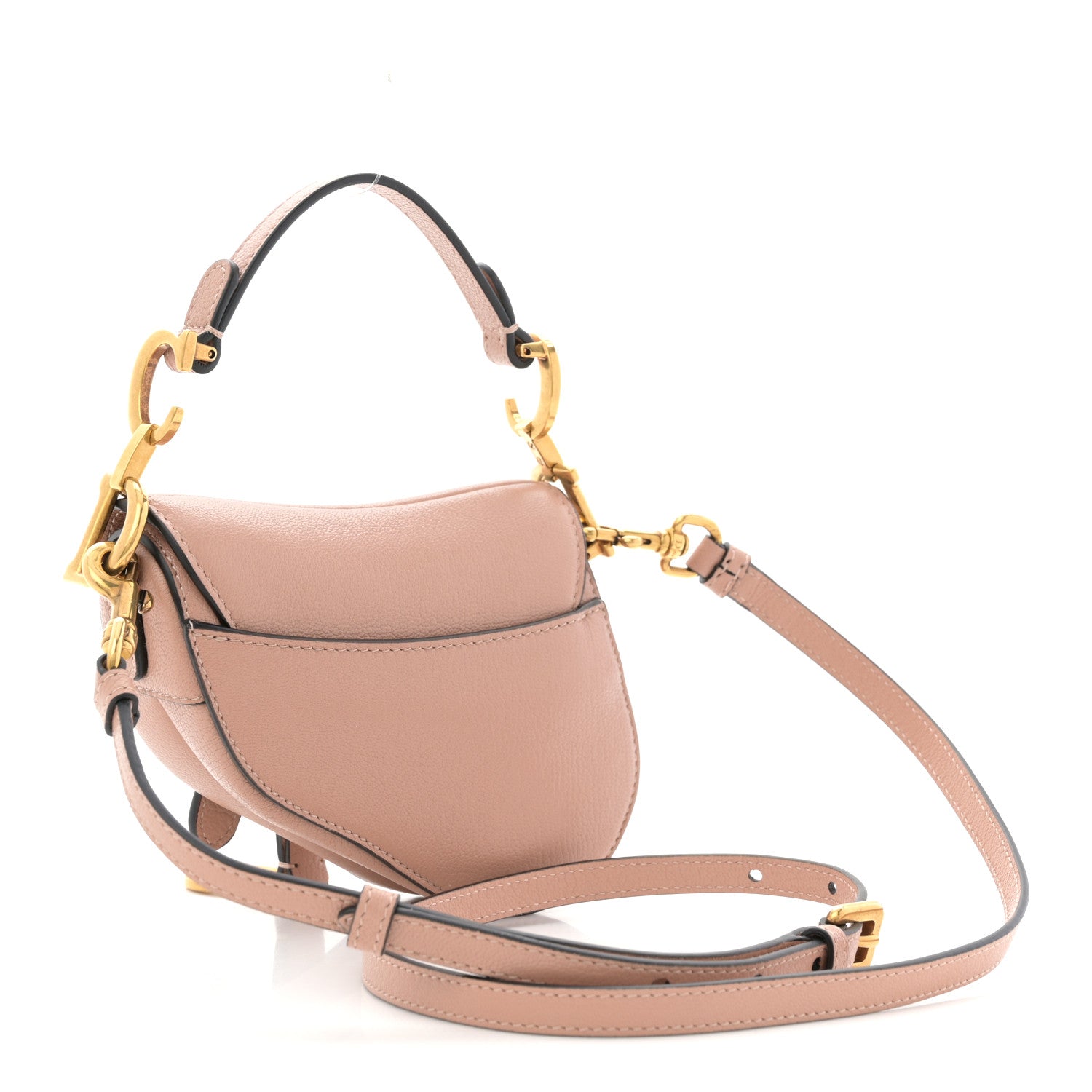 Christian Dior Goatskin Micro Saddle Bag Rose Des Vent 3 of 10