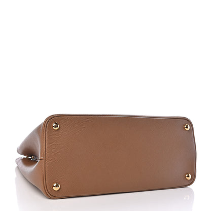 Prada Saffiano Cuir Medium Double Bag Cannella Turchese 4 of 9