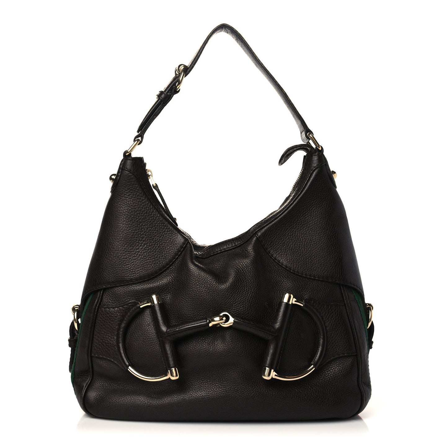 Calfskin Large Horsebit Web Hobo Brown