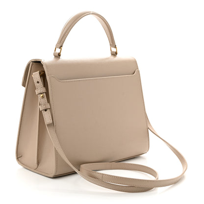Saint Laurent Grain de Poudre Medium Classic Monogram Cassandra Top Handle Dark Beige 3 of 10