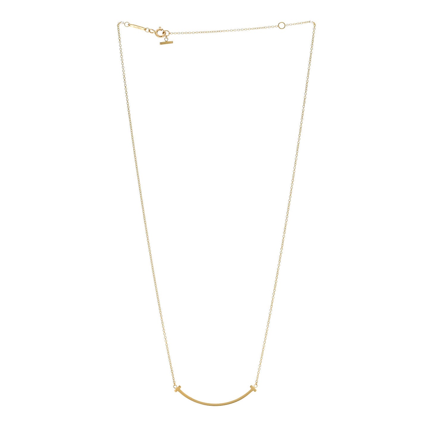 18K Yellow Gold Small T Smile Pendant Necklace