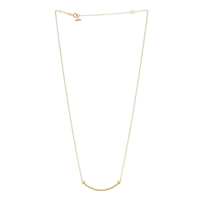 Tiffany 18K Yellow Gold Small T Smile Pendant Necklace 3 of 5