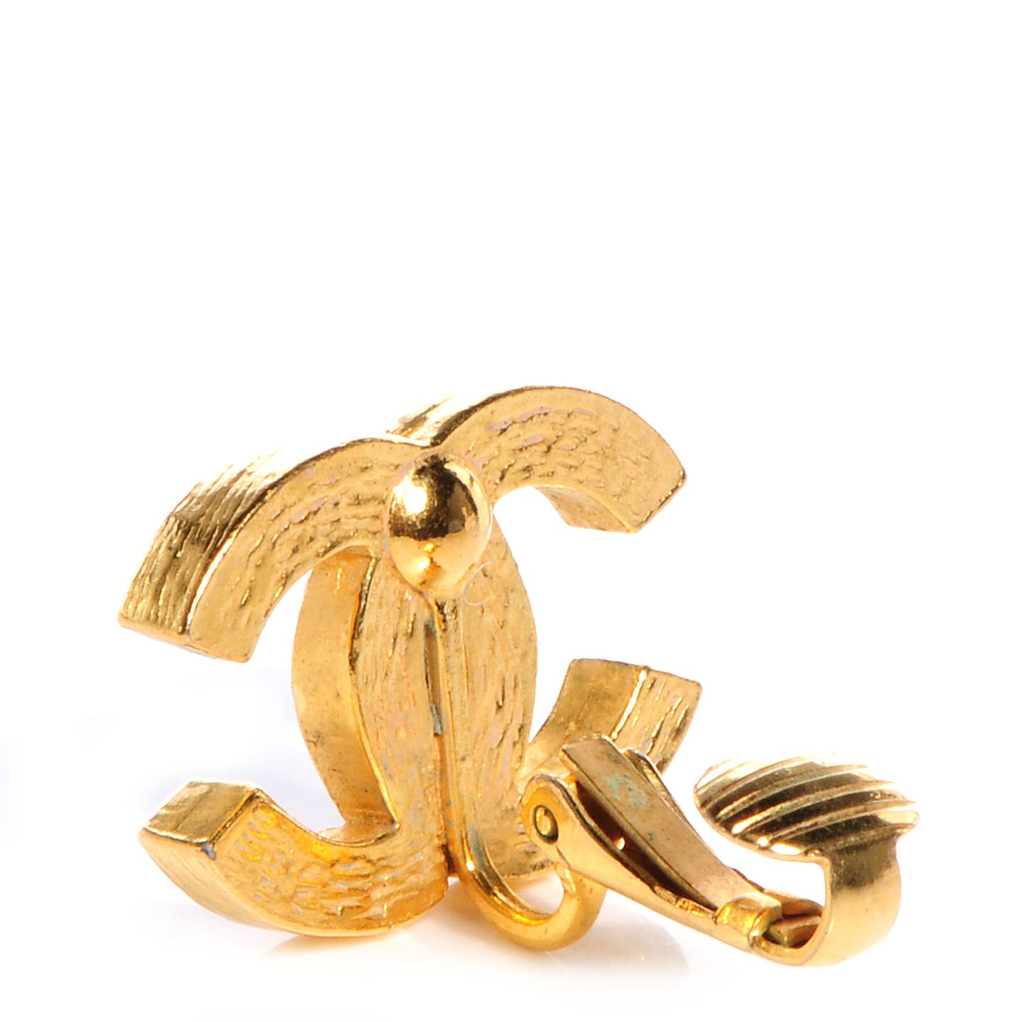 CC Crystal Clip On Earrings Gold