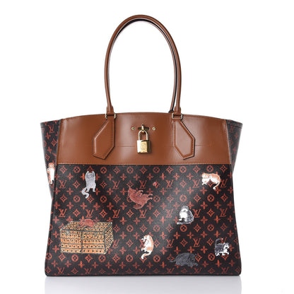 Louis Vuitton Calfskin Catogram City Steamer Cabas XXL Orange Marron 3 of 8
