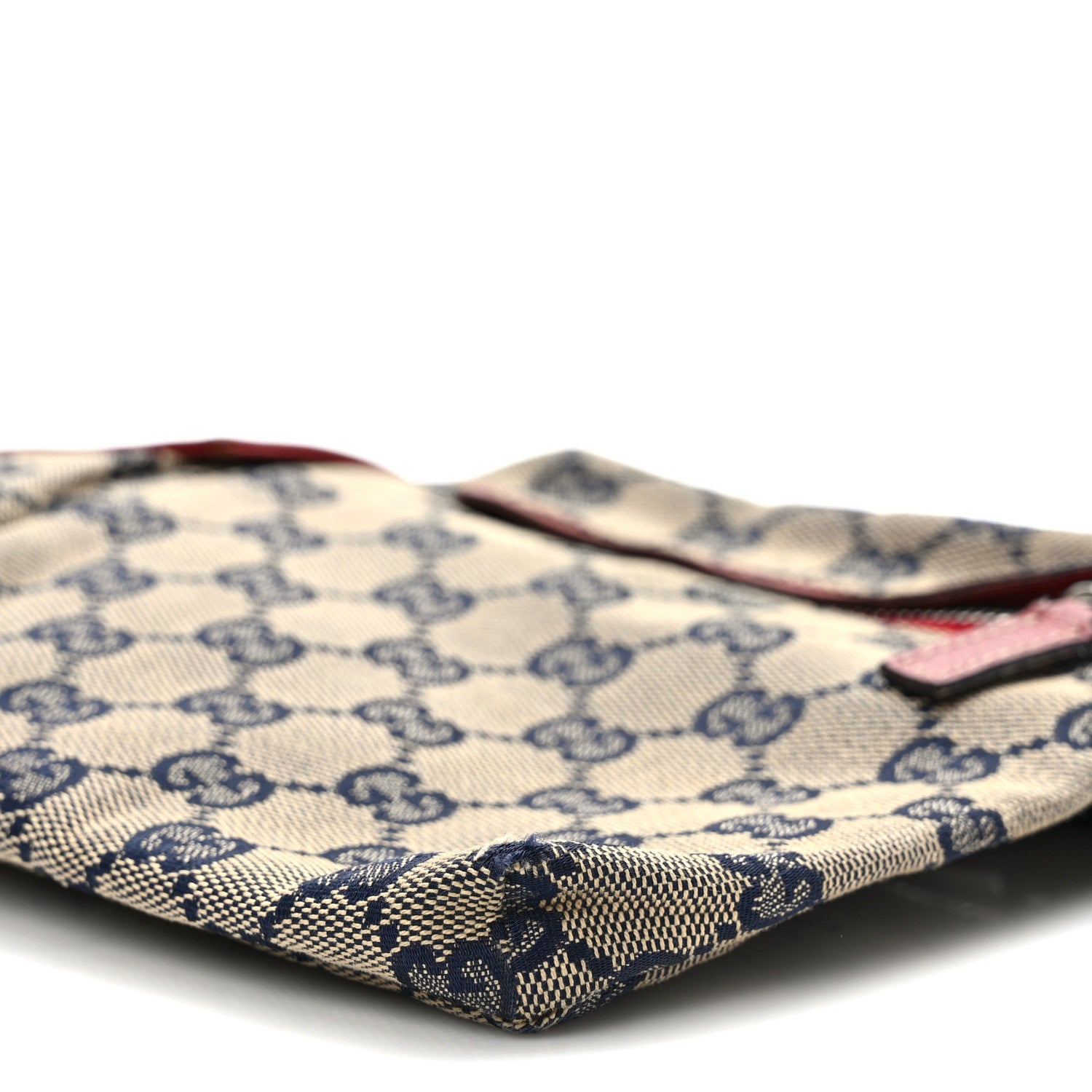 Gucci GG Monogram Web Double Pocket Belt Bag Navy Red 9 of 10