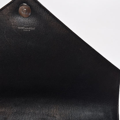 Saint Laurent Sheepskin Matelasse Chevron Monogram Large College Satchel Black 18 of 21
