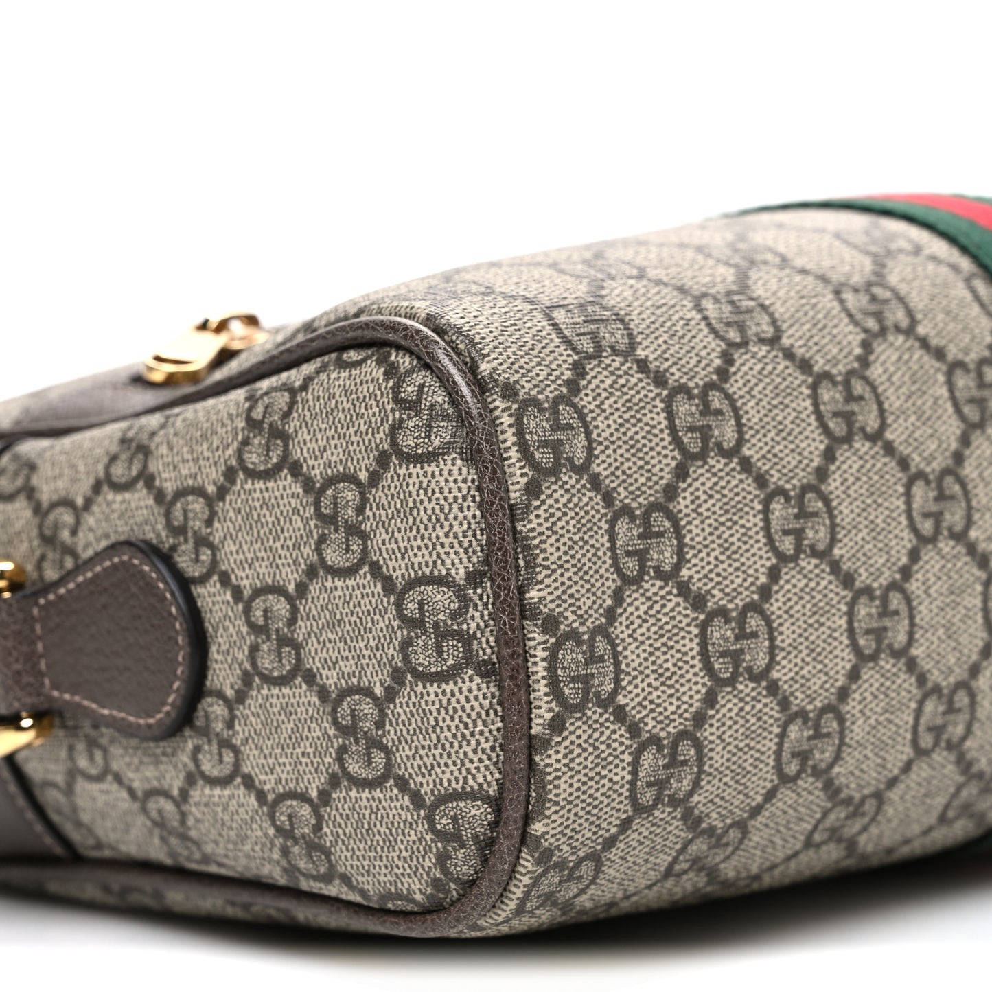 GG Supreme Monogram Web Small Ophidia Shoulder Bag Brown