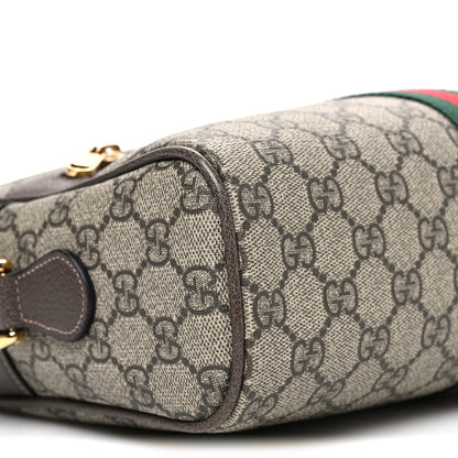 Gucci GG Supreme Monogram Web Small Ophidia Shoulder Bag Brown 8 of 9