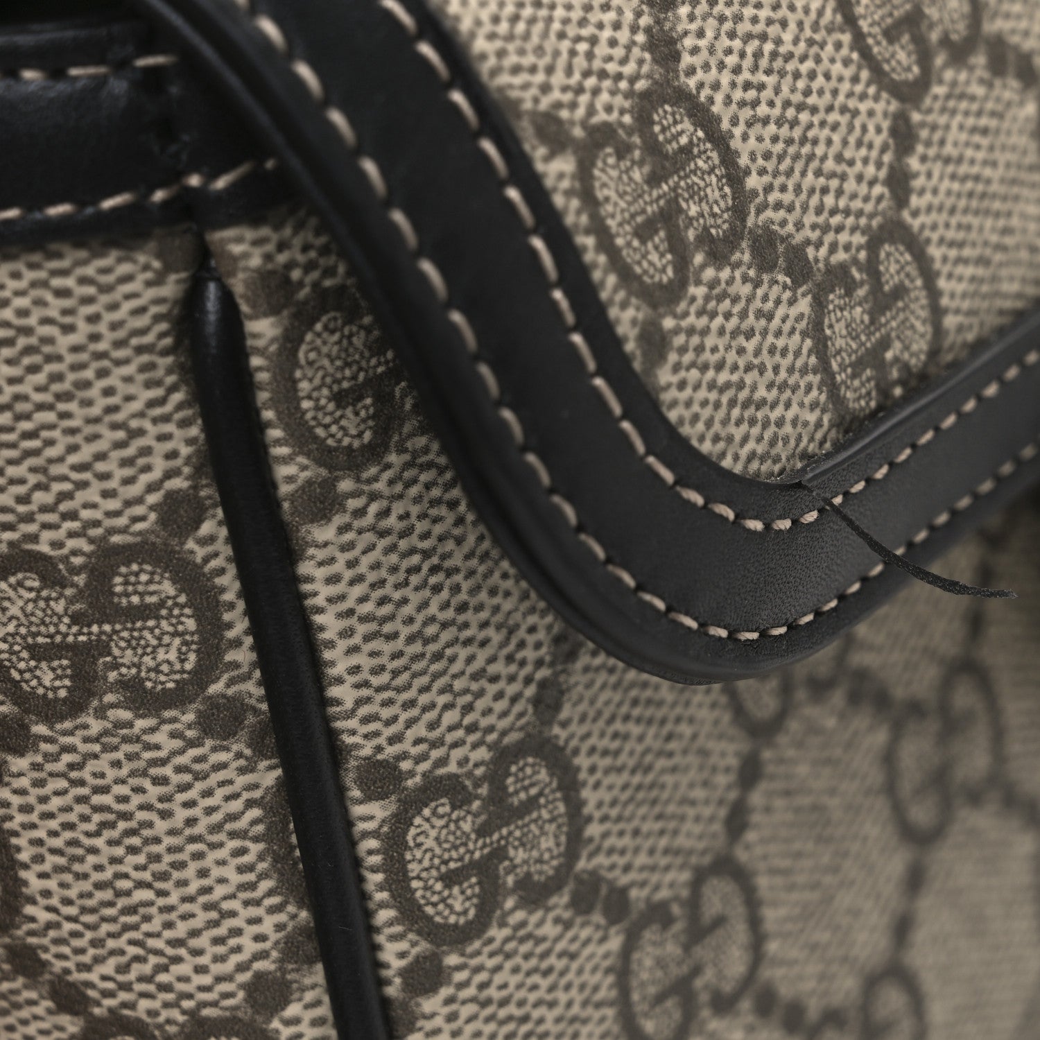 Gucci GG Supreme Monogram Horsebit 1955 Small Soft Top Handle Shoulder Bag Beige Black 12 of 12