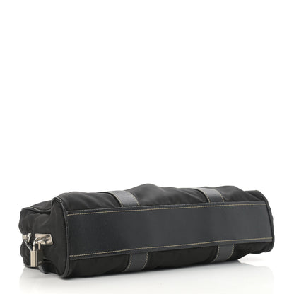 Prada Tessuto Nylon Calfskin Shoulder Bag Black 3 of 13