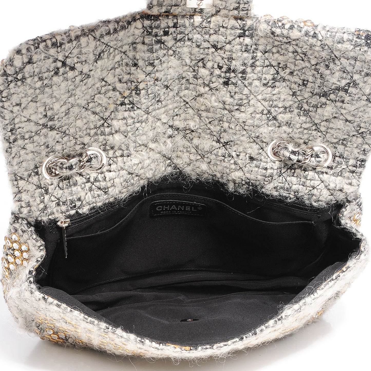 Mohair Swarovski Crystal Jumbo Flap Grey