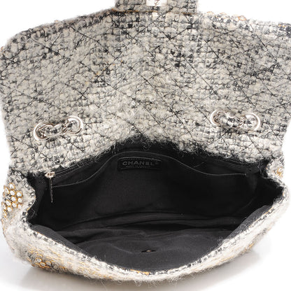 Chanel Mohair Swarovski Crystal Jumbo Flap Grey 8 of 9