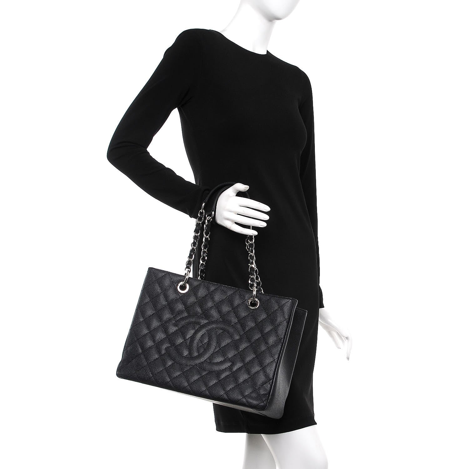 Chanel Caviar Quilted Grand Shopping Tote GST Black 2 of 10