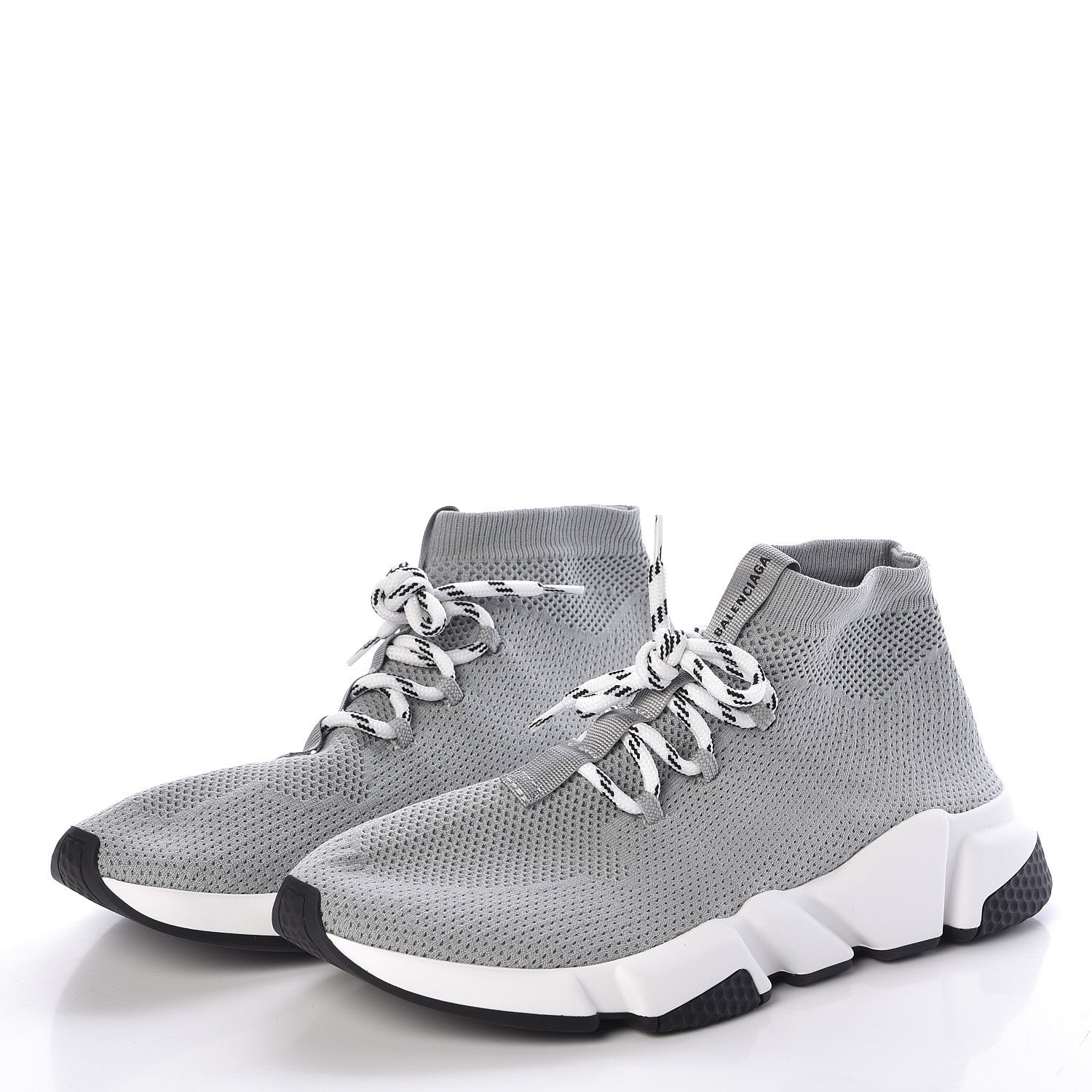 Balenciaga Knit Womens Speed Lace Up Sneakers 41 Gris 3 of 8