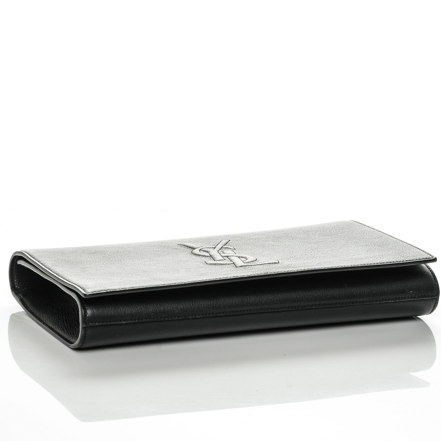 Saint Laurent Calfskin Monogram Large Belle De Jour Clutch Black 4 of 7