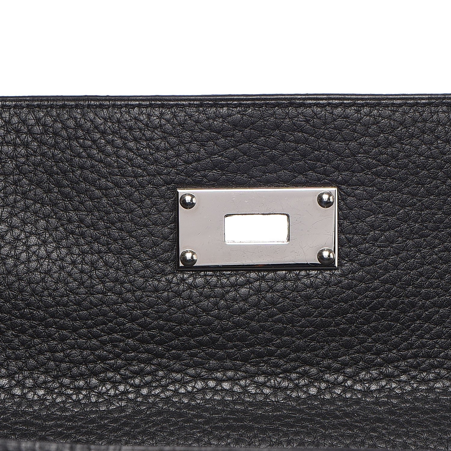 Hermes Taurillon Clemence Shoulder Kelly 40 Black 24 of 29