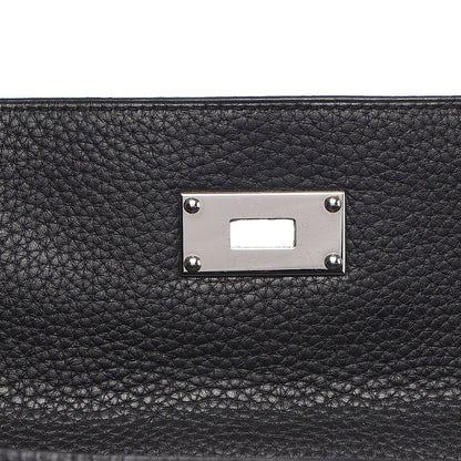 Hermes Taurillon Clemence Shoulder Kelly 40 Black 24 of 29