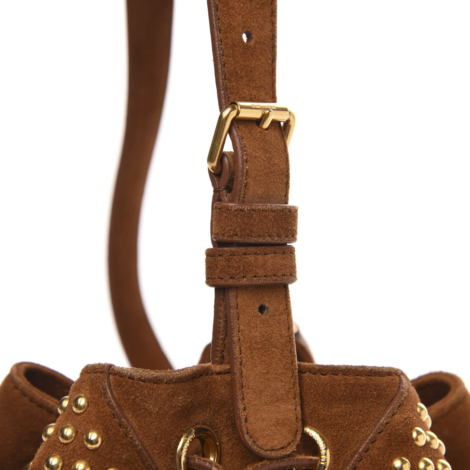 Saint Laurent Suede Small Y Studs Bucket Bag Light Ocre 11 of 11