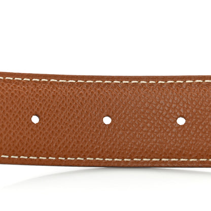 Hermes Box Courchevel 32mm Belt Strap 80 Rouge H Gold 5 of 8