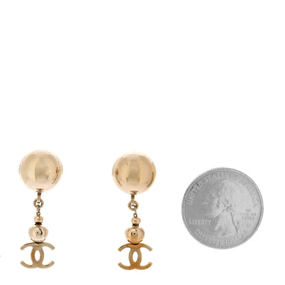 Chanel Metal CC Drop Earrings Gold 2 of 5