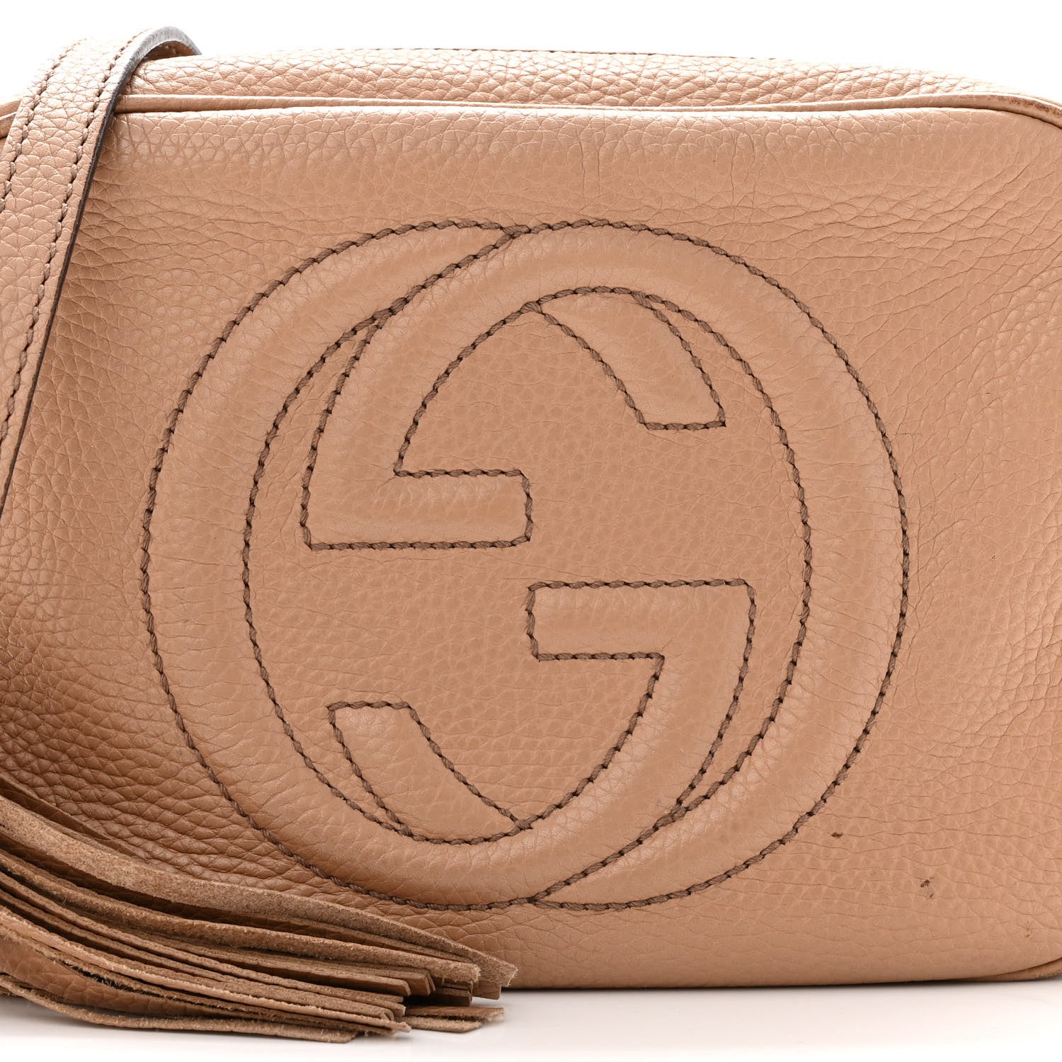 Gucci Pebbled Calfskin Small Soho Disco Bag Camelia 8 of 10