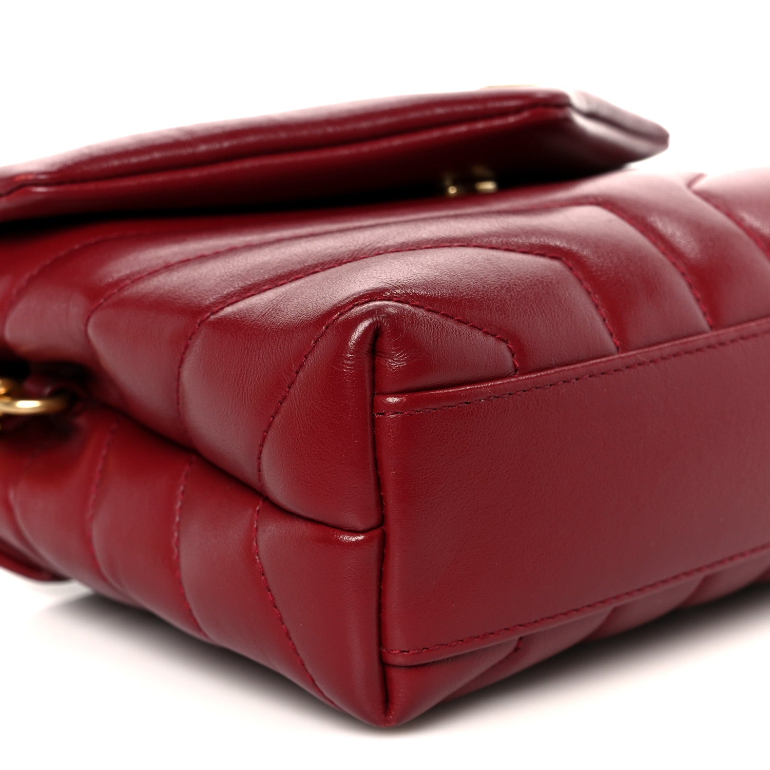 Saint Laurent Calfskin Y Quilted Monogram Toy Loulou Monogram Crossbody Bag Rouge Legion 10 of 11