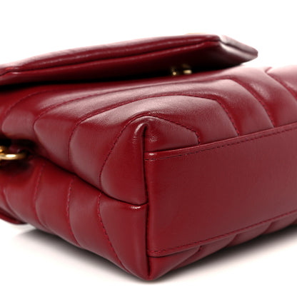 Saint Laurent Calfskin Y Quilted Monogram Toy Loulou Monogram Crossbody Bag Rouge Legion 10 of 11