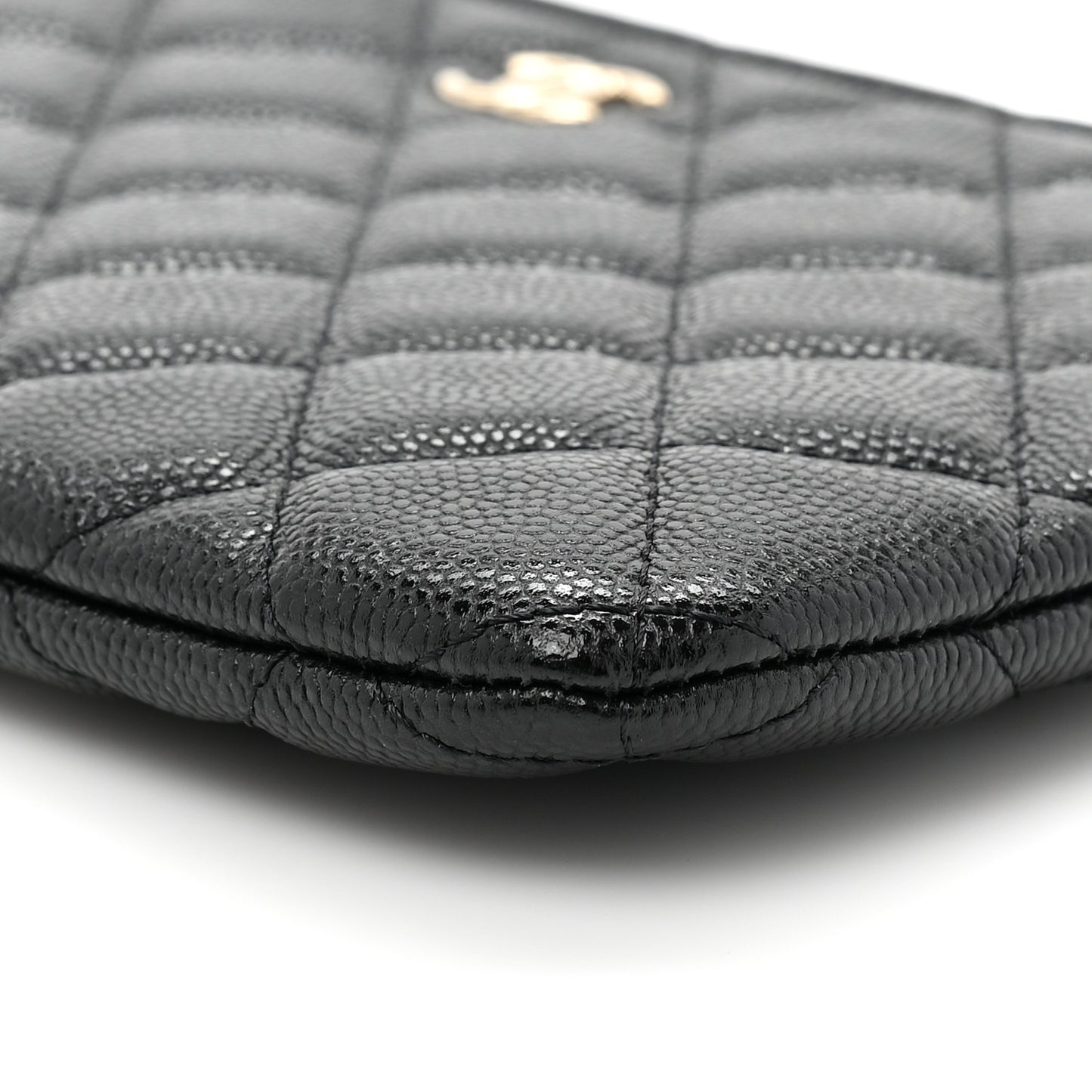 Caviar Quilted Cosmetic Case Black
