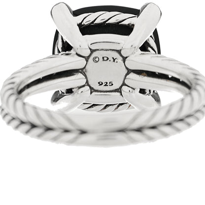 David Yurman Sterling Silver Diamond Black Onyx 11mm Chatelaine Ring 54 6.75 4 of 4