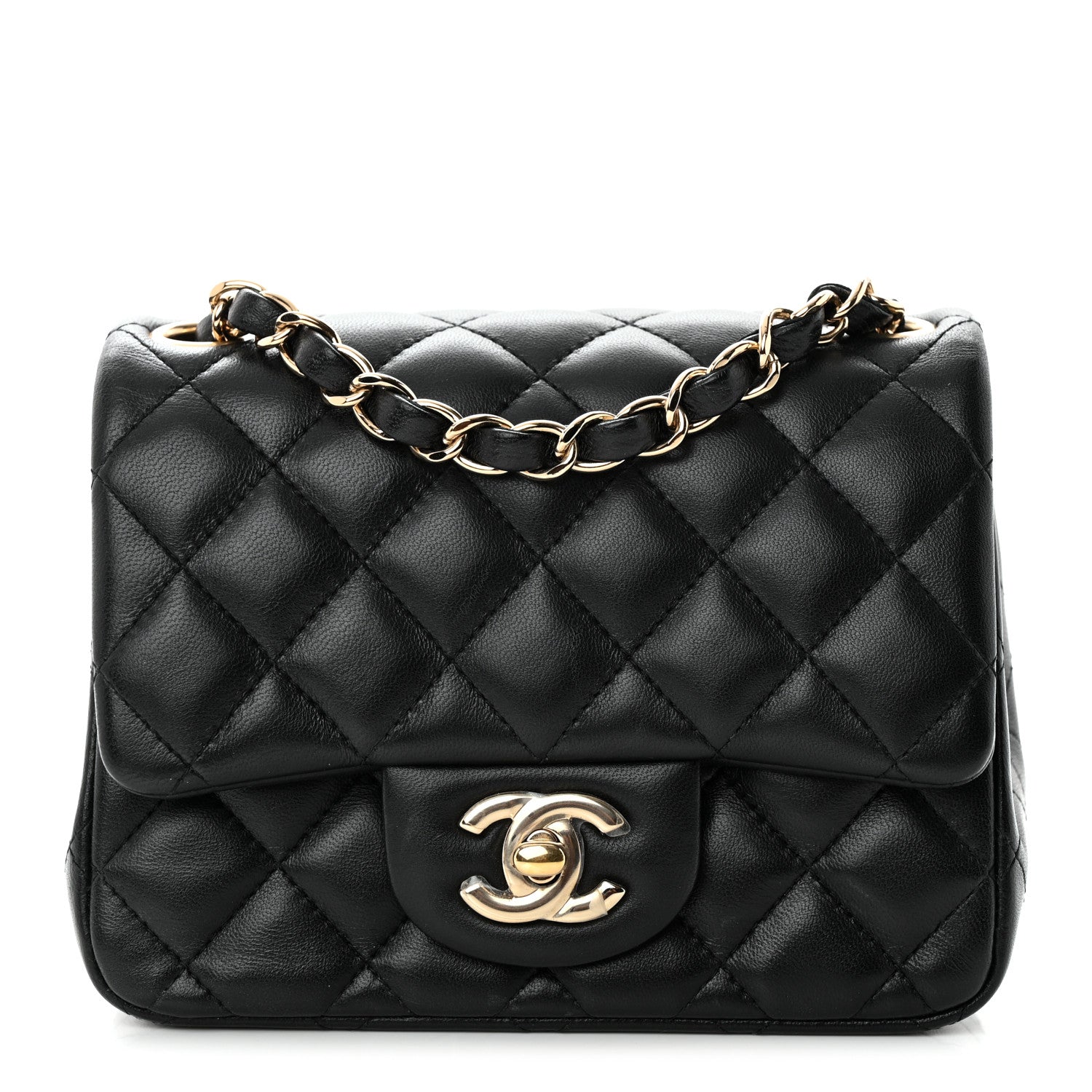 Chanel Lambskin Quilted Mini Square Flap Black 1 of 13