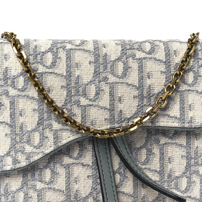 Christian Dior Oblique Saddle Chain Long Wallet Grey 11 of 13