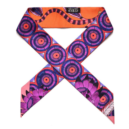 Hermes Silk The Savana Dance Twilly Capucine Violet Bleu 1 of 5