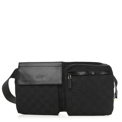 Gucci GG Monogram Double Pocket Belt Bag Black 1 of 13