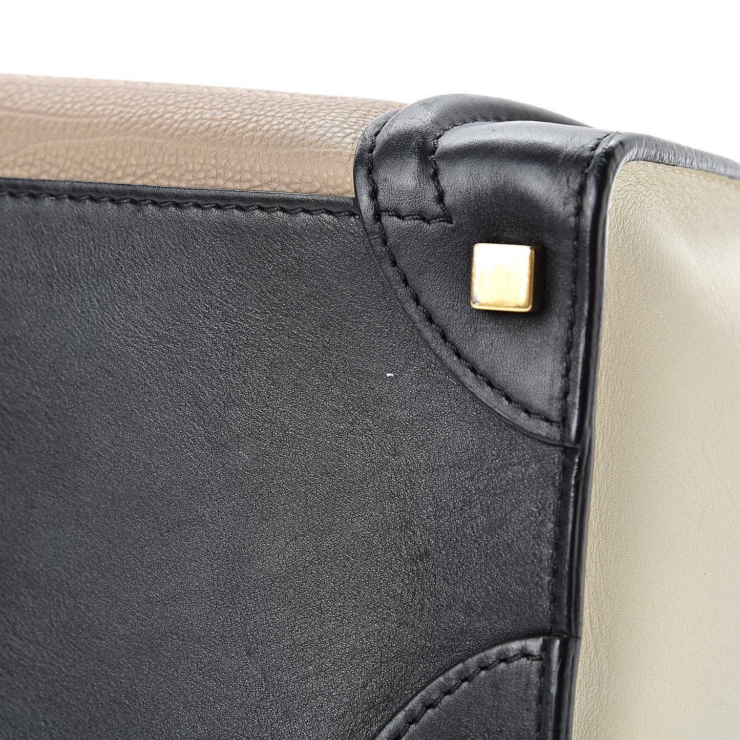 Smooth Calfskin Micro Tri-Color Luggage Black
