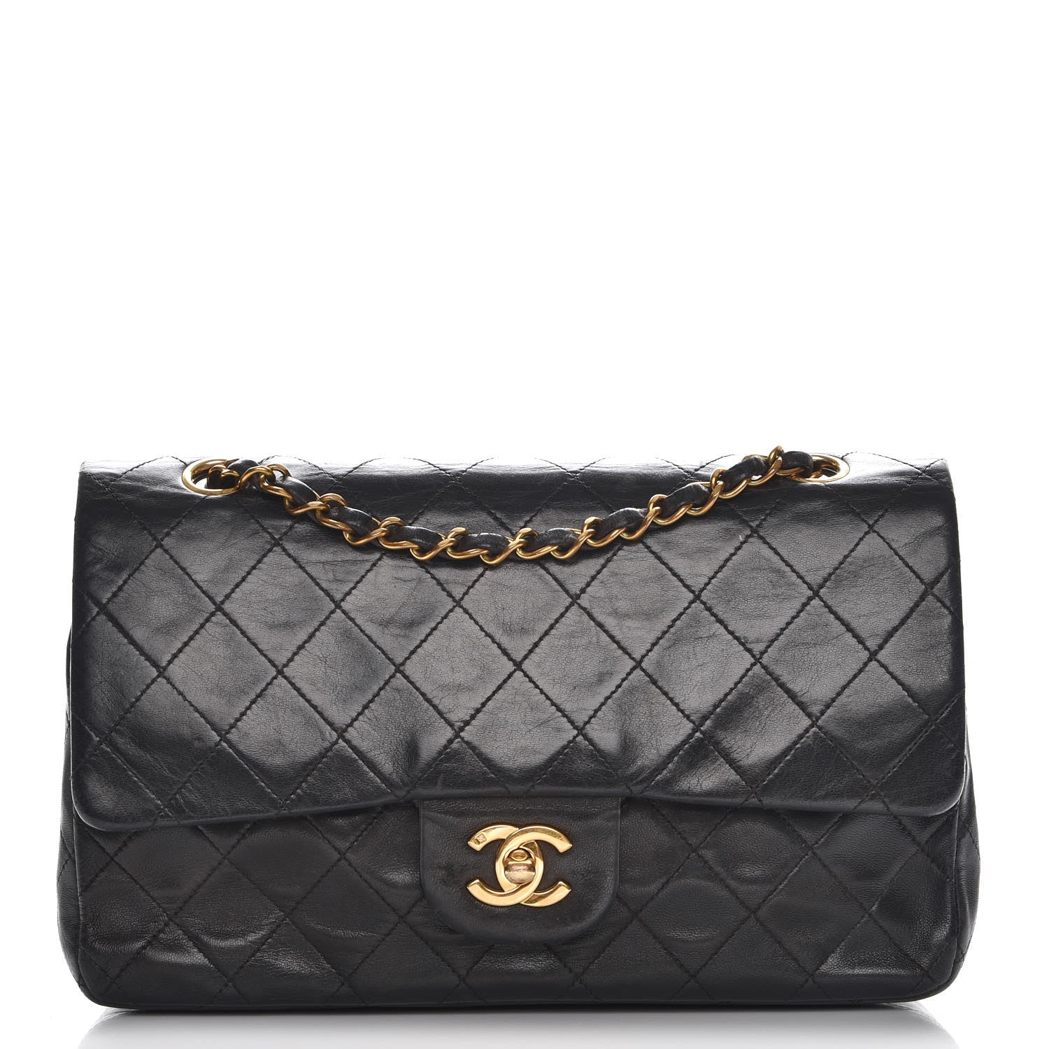 Chanel Lambskin Quilted Medium Double Flap Black 1 of 11